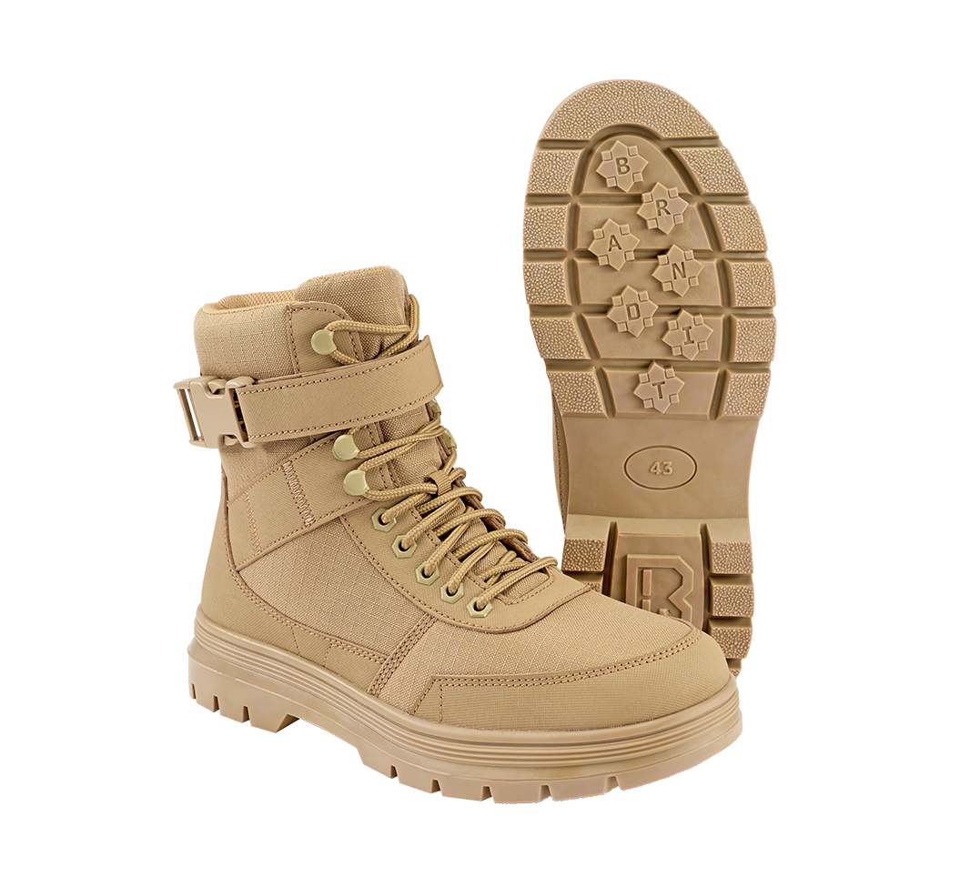 Bocanci Tactici Buckle 8 Eye Camel Brandit - Aderenta si Rezistenta