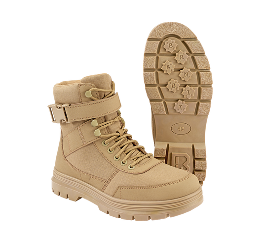 Bocanci Tactici Buckle 8 Eye Camel Brandit - Aderenta si Rezistenta