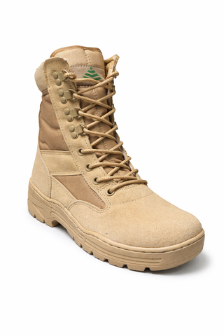 bocanci militari cu talpa cusuta bej-i