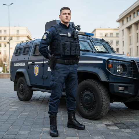 Bocanci Militari cu Talpă Cusută Integral – Shadow Forge Black