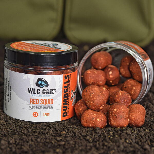 Boilies Cârlig Dumbbell Red Squid 24mm/120g WLC - Atac Rapid, Pești Mari