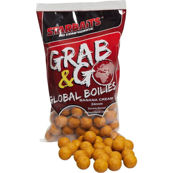 Boilies G&G Global Banana Cream Starbaits - 24mm, Atractie Intensă