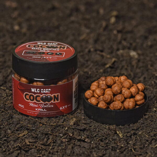 Boilies Mini Cocoon Krill 6x9mm 40g - Atractie Instant, Crap - 1