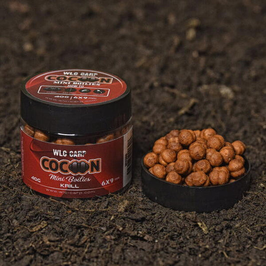 Boilies Mini Cocoon Krill 6x9mm 40g - Atractie Instant, Crap - 1