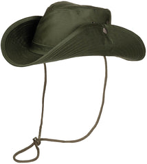 Boonie Hat Buschhut Oliv MFH - Bordură Pliabilă, Snur Bărbie