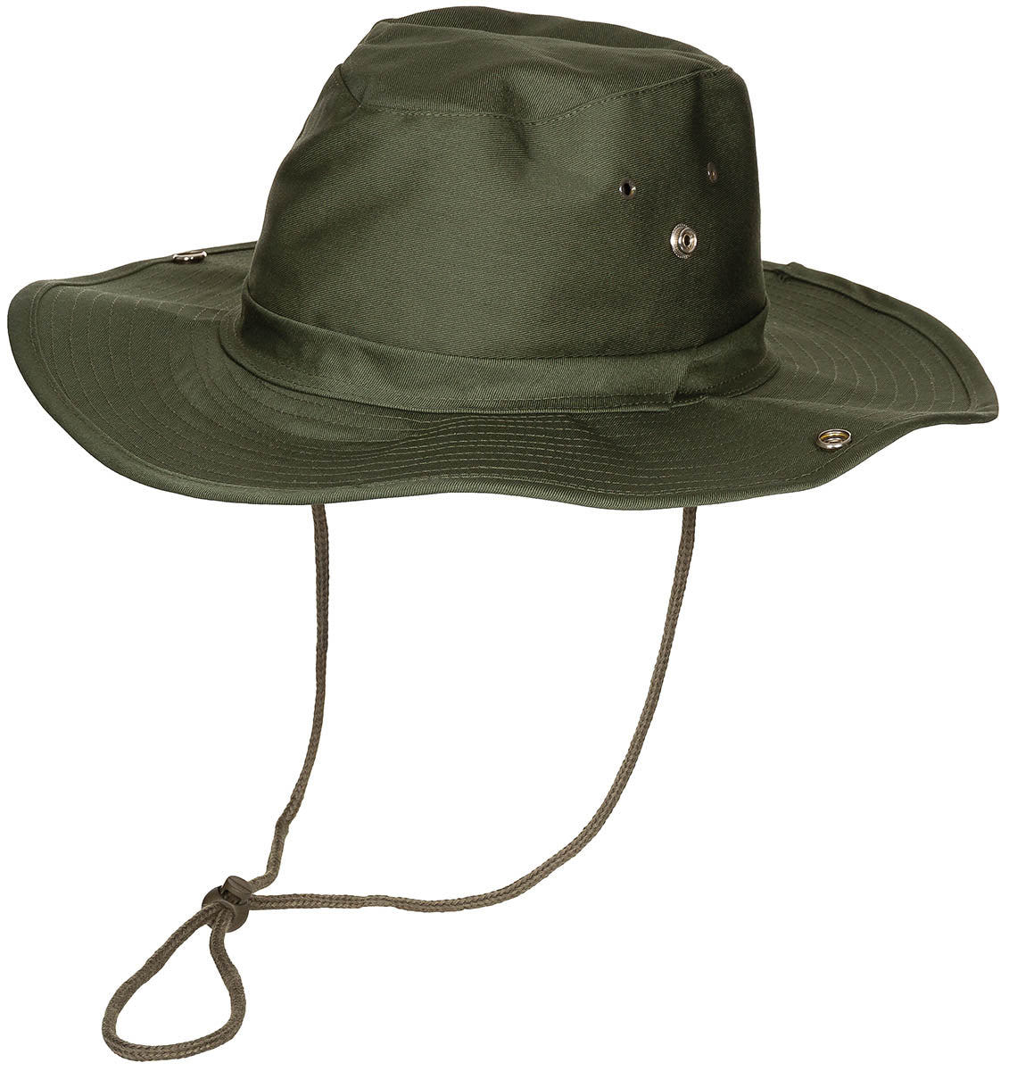 Boonie Hat Buschhut Oliv MFH - Bordură Pliabilă, Snur Bărbie