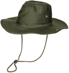 Boonie Hat Buschhut Oliv MFH - Bordură Pliabilă, Snur Bărbie