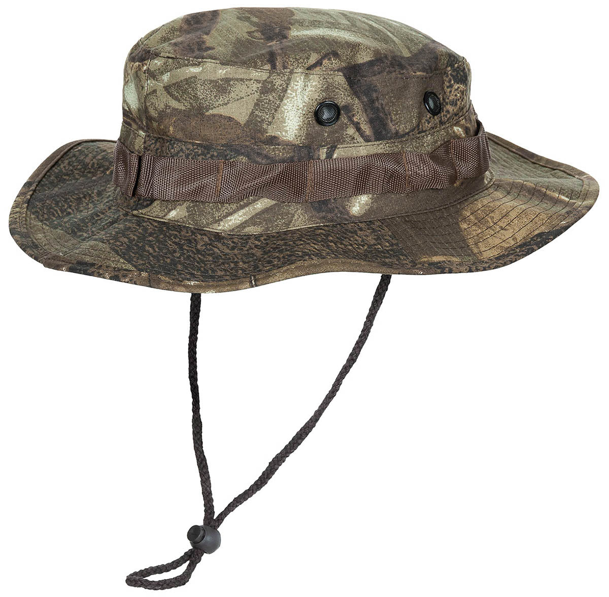 Boonie Hat US GI Rip Stop Hunter Brown MFH - 100% Bumbac, Șnur bărbie