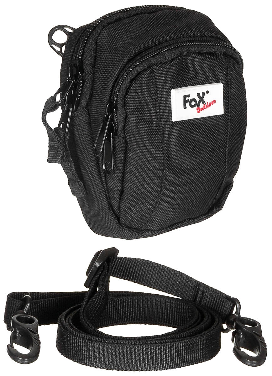 Borsetă Basic Negru FoxOutdoor - Prindere la Curea, Curea Detașabilă