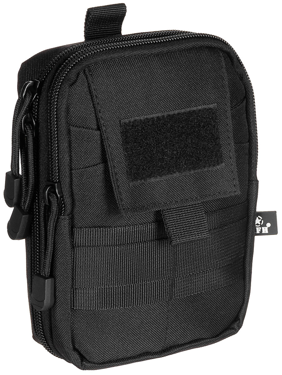 Borsetă EDC MOLLE Negru MFH - Compartiment Desfășurabil, Fermoar Bidirecțional