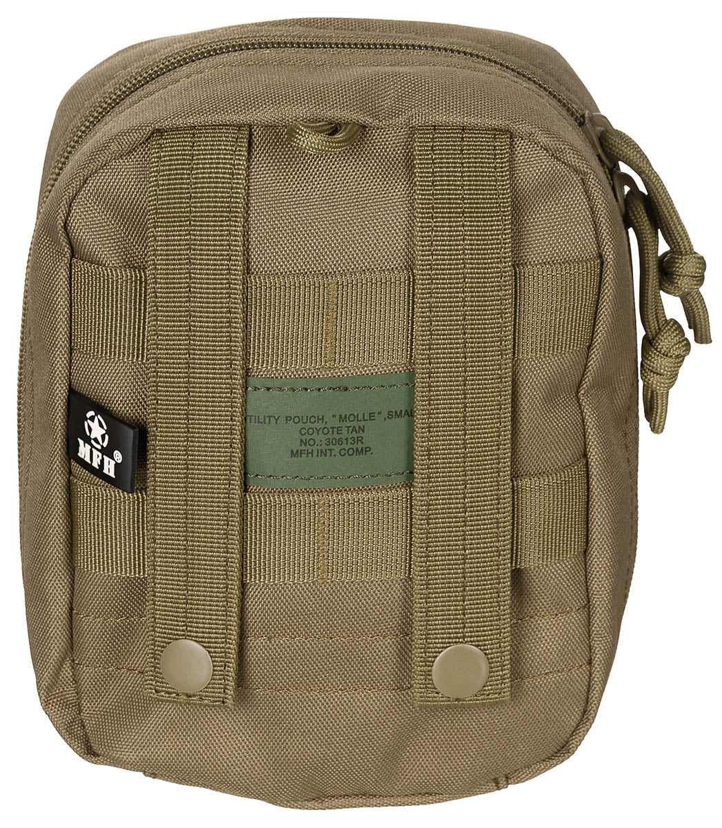 Borsetă MOLLE Mică Coyote MFH - Fermoar bidirecțional, Prindere MOLLE