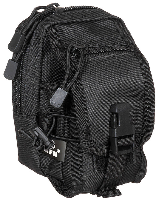 Borsetă MOLLE Multifuncțională Negru MFH - Fermoar 2 căi, Fixare MOLLE