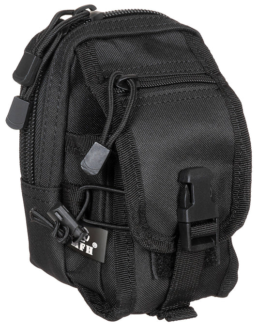 Borsetă MOLLE Multifuncțională Negru MFH - Fermoar 2 căi, Fixare MOLLE