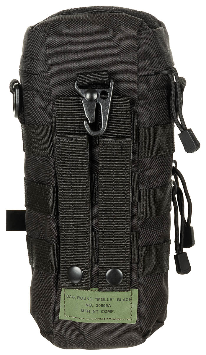 Borsetă MOLLE Rotundă Negru MFH - Compartiment Principal, Curele MOLLE