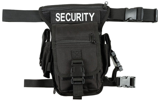 Borsetă Șold Security Negru MFH - Atașare Talie/Picior, Curea Detașabilă