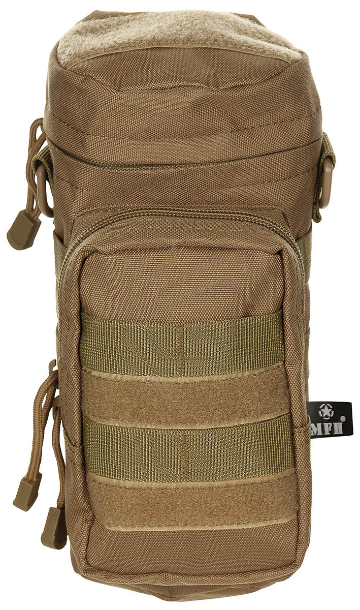 Borsetă Rotundă "MOLLE" Coyote Tan MFH - Bucle MOLLE, Carabinieră