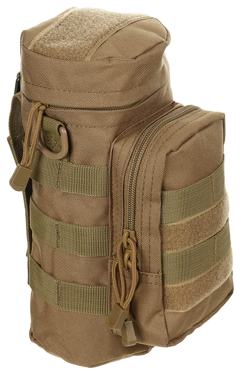 Borsetă Rotundă "MOLLE" Coyote Tan MFH - Bucle MOLLE, Carabinieră