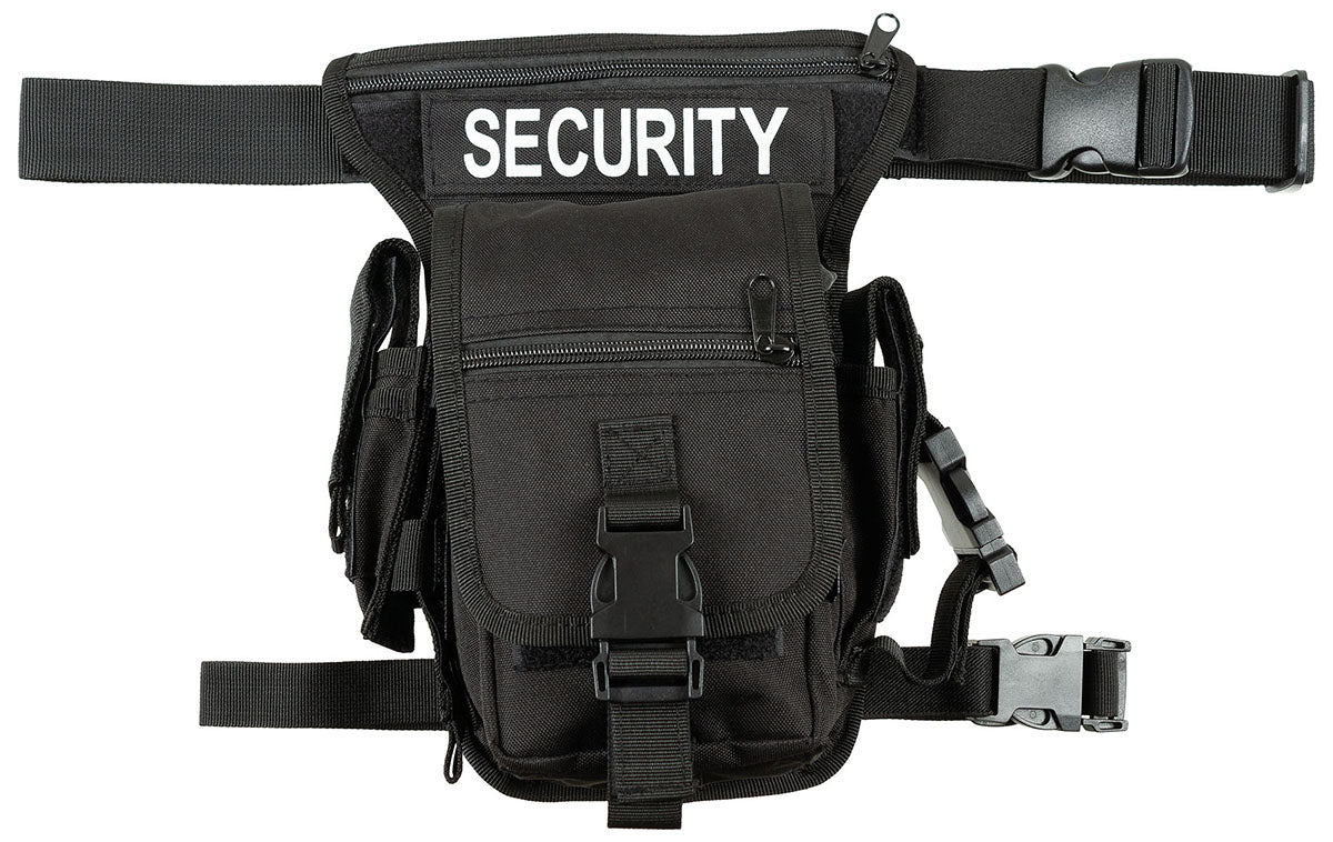 Borsetă Șold Security Negru MFH - Atașare Talie/Picior, Curea Detașabilă