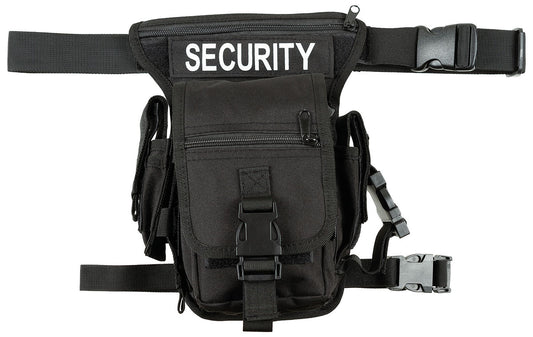 Borsetă Șold Security Negru MFH - Atașare Talie/Picior, Curea Detașabilă