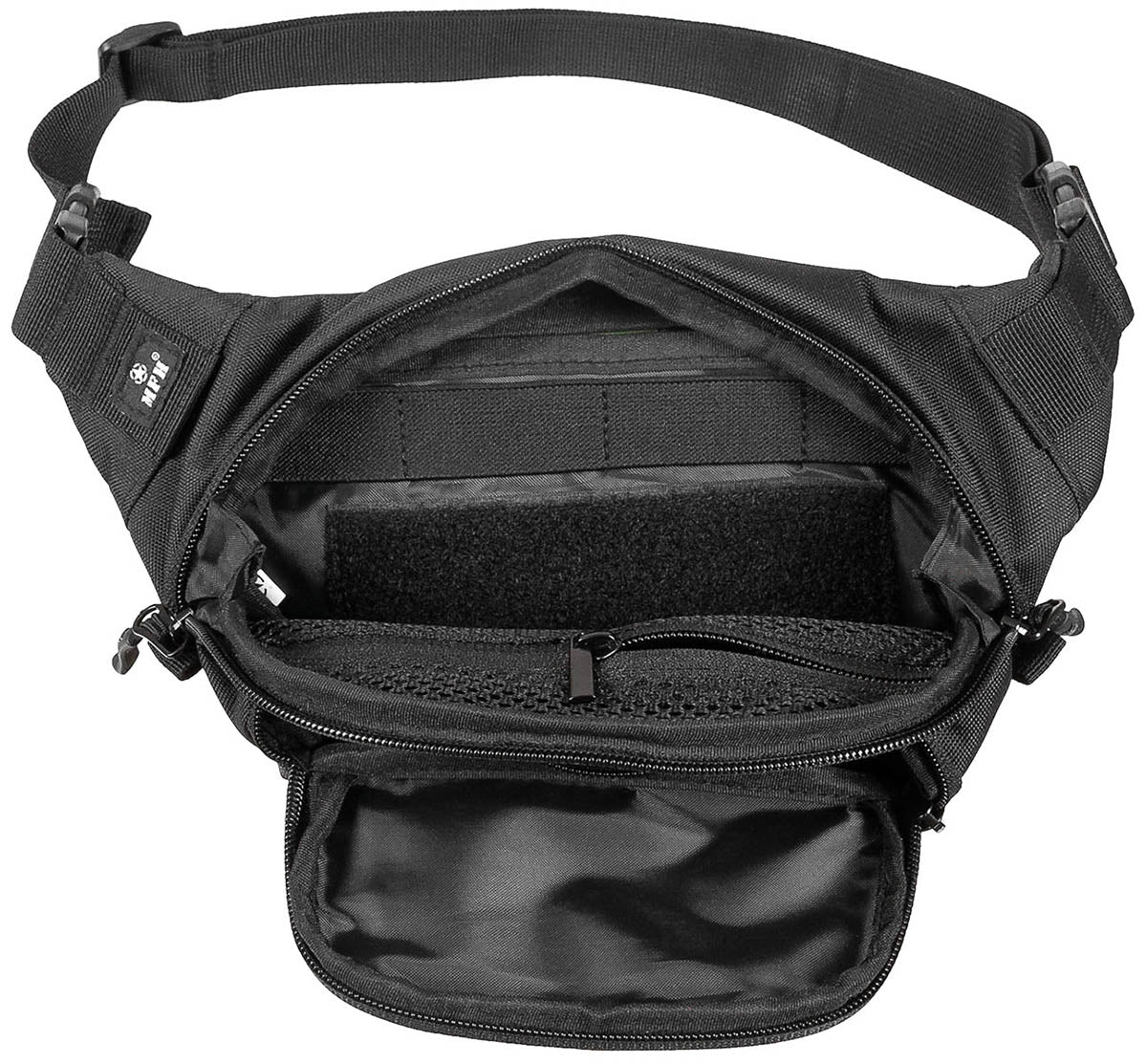Borsetă Tactical Negru MFH - Ajustabilă 120cm, Fermoar 2-way