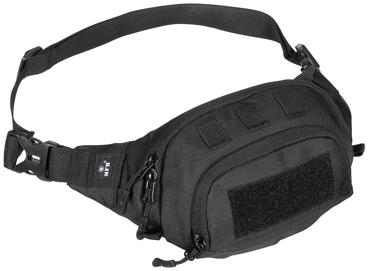 Borsetă Tactical Negru MFH - Ajustabilă 120cm, Fermoar 2-way