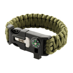 Brățară Paracord M-Tac – Survival cu Spark, Busolă și Fluier Olive