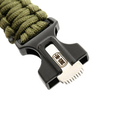 Brățară Paracord M-Tac – Survival cu Spark, Busolă și Fluier Olive