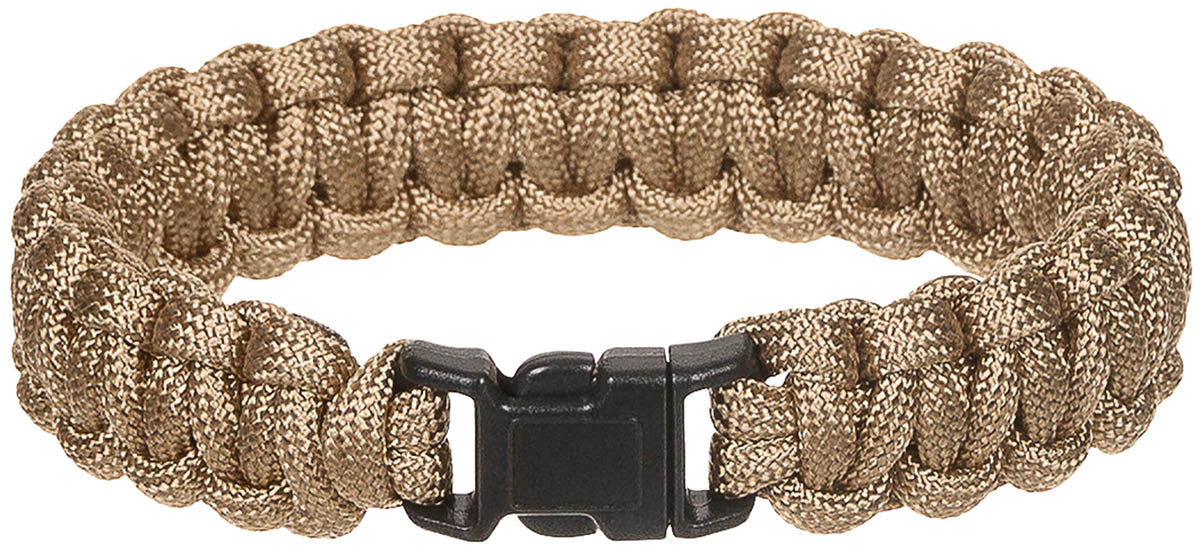 Brățară Parachute Cord Coyote MFH - 100% Poliester, Cataramă plastic