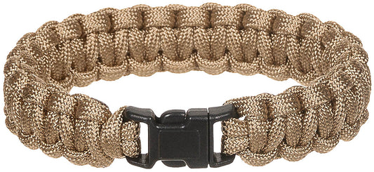 Brățară Parachute Cord Coyote MFH - 100% Poliester, Cataramă plastic