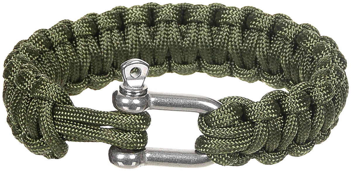 Brățară Parachute Cord Oliv MFH - 100% Poliester, Închidere Metal