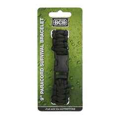 Brățară Paracord BCB 9 inch Negru - Esențială pentru Supraviețuire