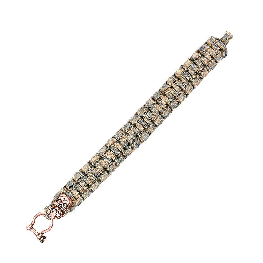 Brățară Paracord Camo Skull Beard 8 inch Brons - Utilitate Fără Compromis