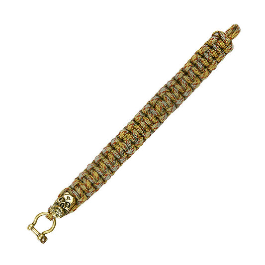 Brățară Paracord Camo Skull Beard 8 inch JYFPB09 Aurie - Utilitate Esențială & Stil Tactician