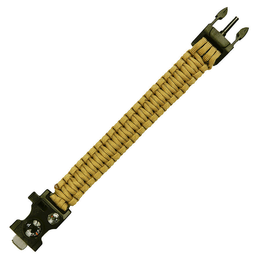 Brățară Paracord Combi Buckle 9 inch Coyote Paracord - Gata pentru Orice Situație
