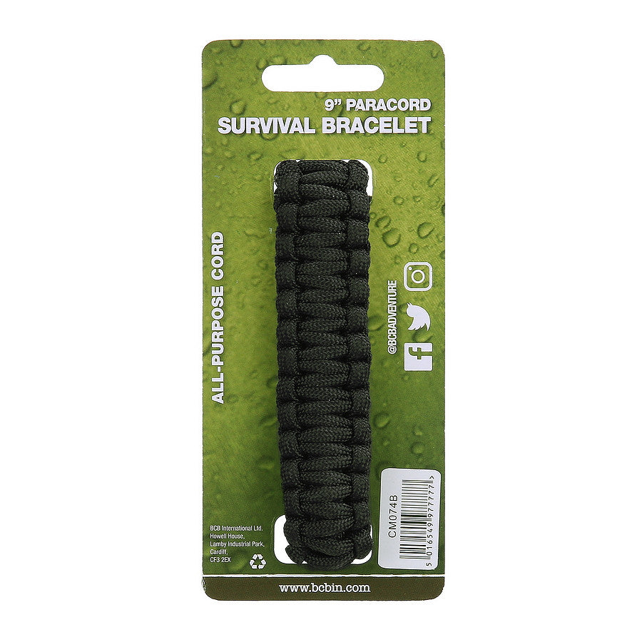 Brățară Paracord iron buckle 9 inch Negru BCB - Esențial în Urgențe