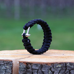 Brățară Paracord iron buckle 9 inch Negru BCB - Esențial în Urgențe