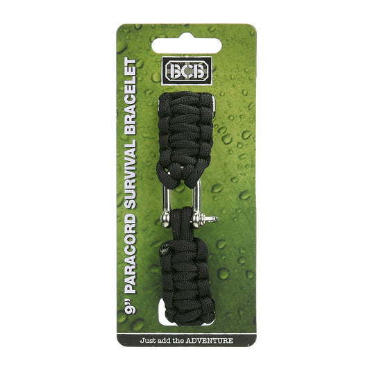 Brățară Paracord iron buckle 9 inch Negru BCB - Esențial în Urgențe