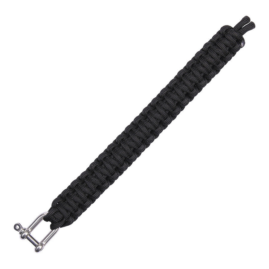 Brățară Paracord Iron Buckle K2020 Negru - Echipament Esențial Survival