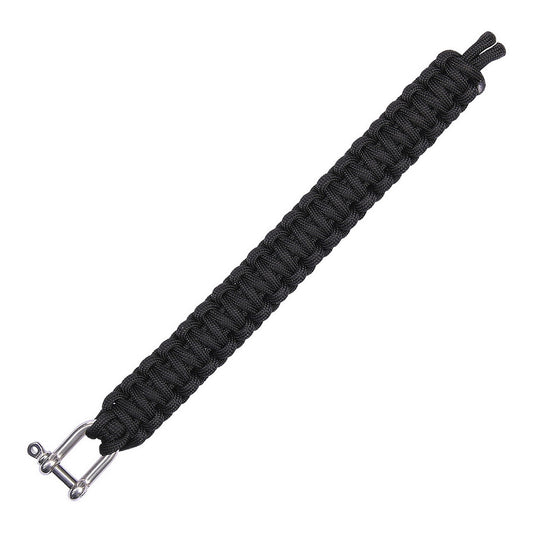 Brățară Paracord Iron Buckle K2020 Negru - Echipament Esențial Survival