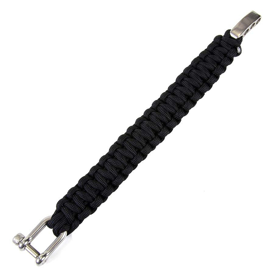 Brățară Paracord K2108A 9 inch Negru - Versatilitate Tactică Indispensabilă