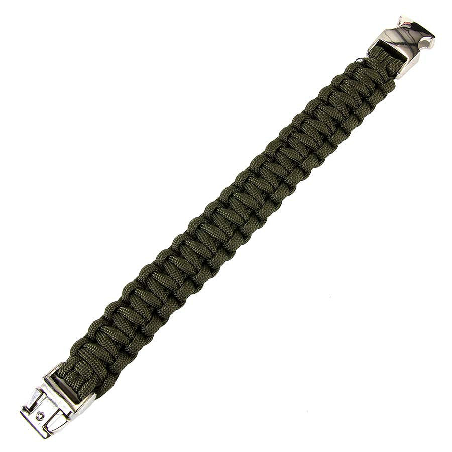 Brățară Paracord K2139 Cataramă Metalică, Verde - Echipament Esențial de Survival