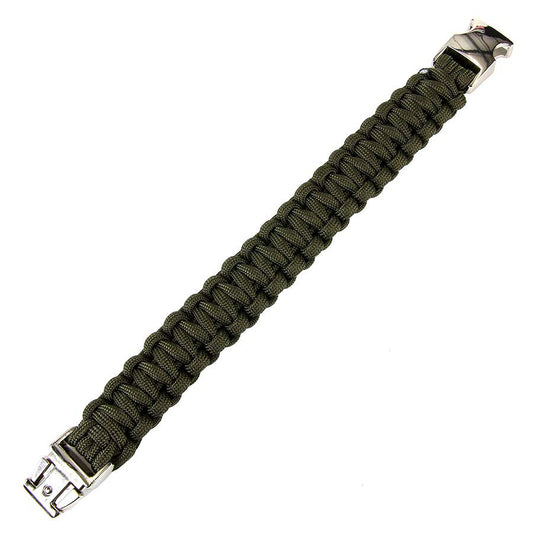 Brățară Paracord K2139 Cataramă Metalică, Verde - Echipament Esențial de Survival