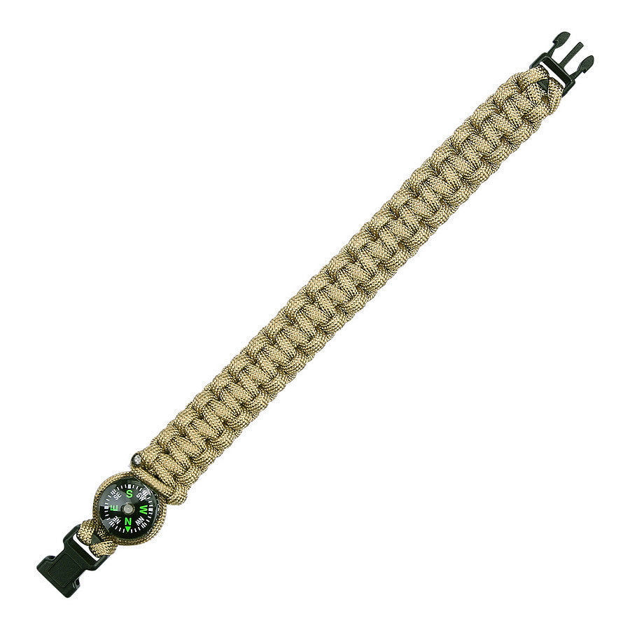 Brățară Paracord Kompas K2023 9 inch Khaki - Orientare & Supraviețuire