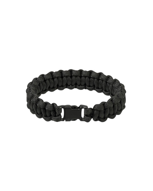 Brățară Paracord Mil-Tec 15 mm – Închidere din Plastic, Neagră