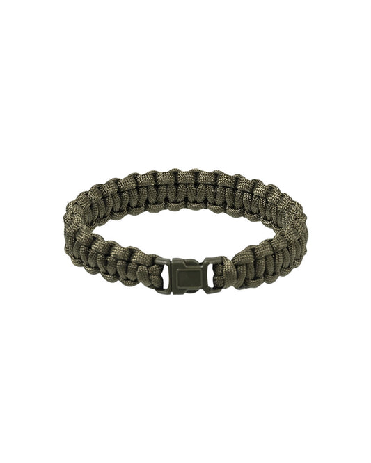 Brățară Paracord Mil-Tec 15 mm – Închidere din Plastic, Oliv