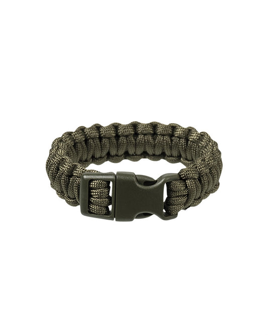 Brățară Paracord Mil-Tec 22 mm – Închidere din Plastic, Oliv