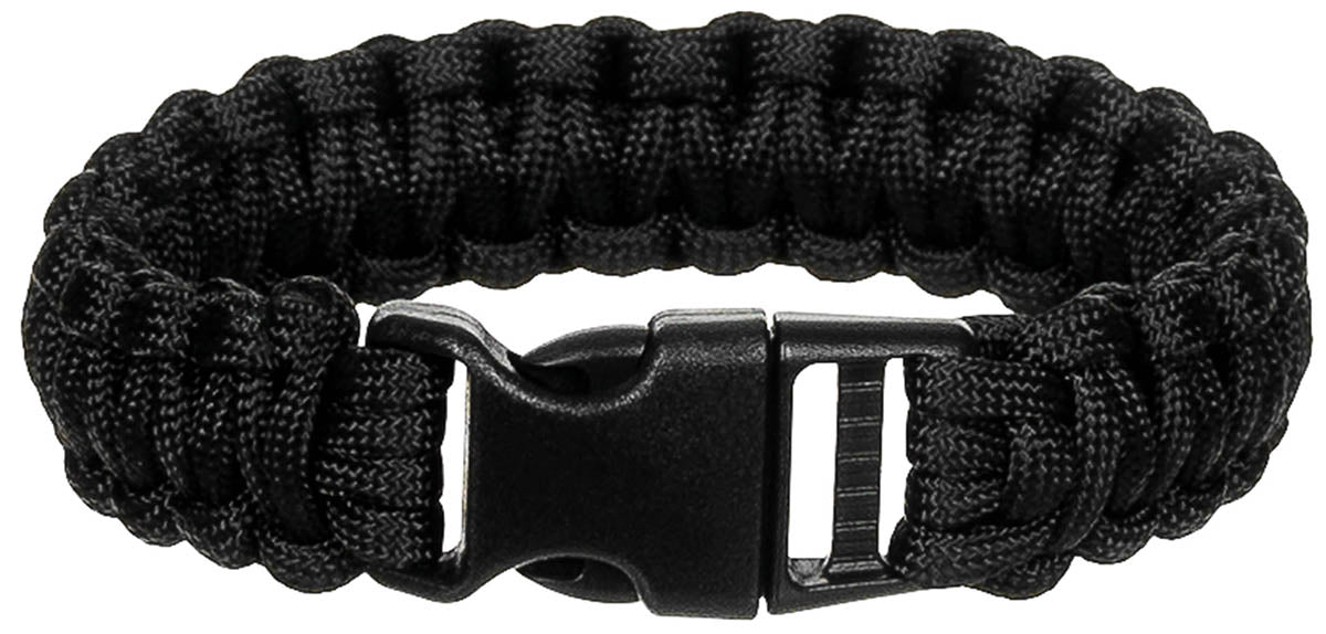 Brățară Paracord Negru MFH - 100% Poliester, Cataramă Click