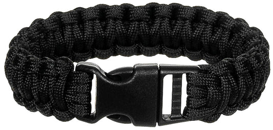Brățară Paracord Negru MFH - 100% Poliester, Cataramă Click