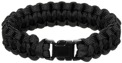 Bratara Paracord Negru MFH - 100% Poliester, Cataramă Plastic