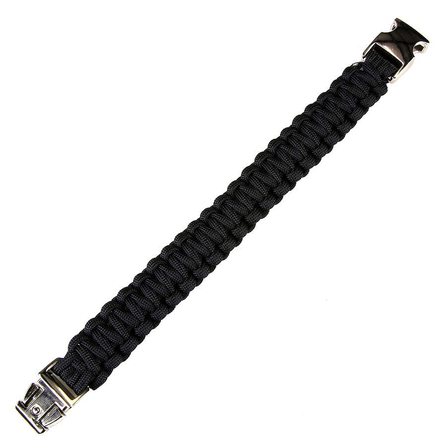 Brățară Paracord silver buckle K2139 Negru - Versatilitate Tactică Esențială